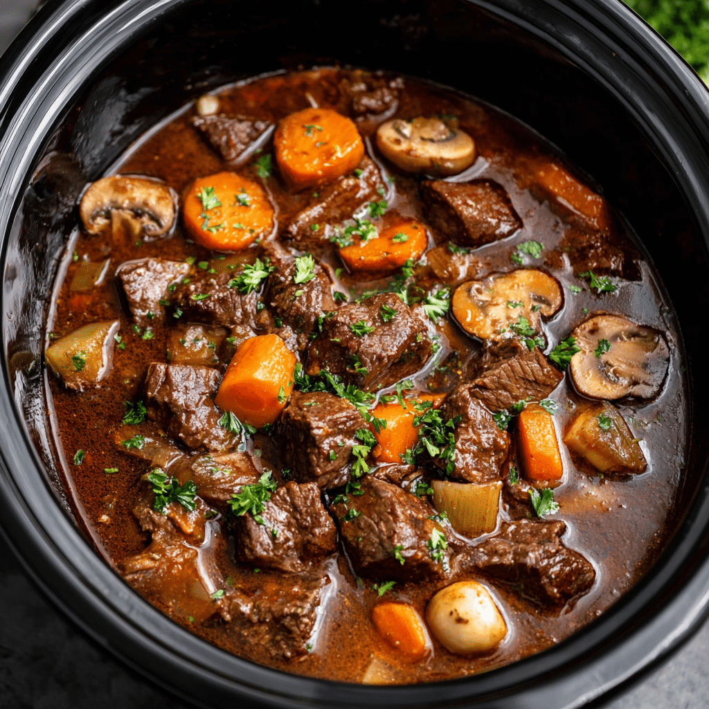 Slow Cooker Beef Bourguignon Recipe - Recipe Image