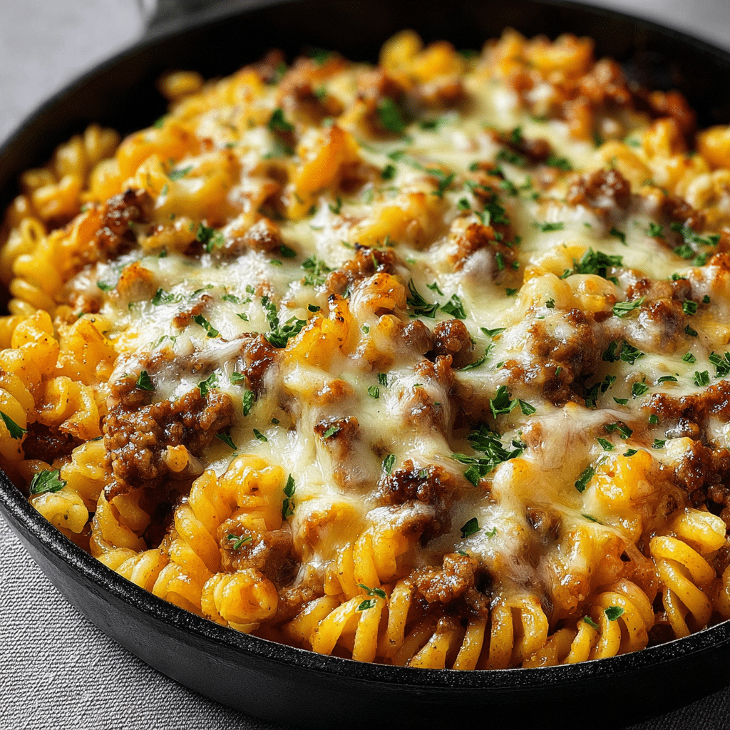 CHEESY HAMBURGER CASSEROLE Recipe - Recipe Image
