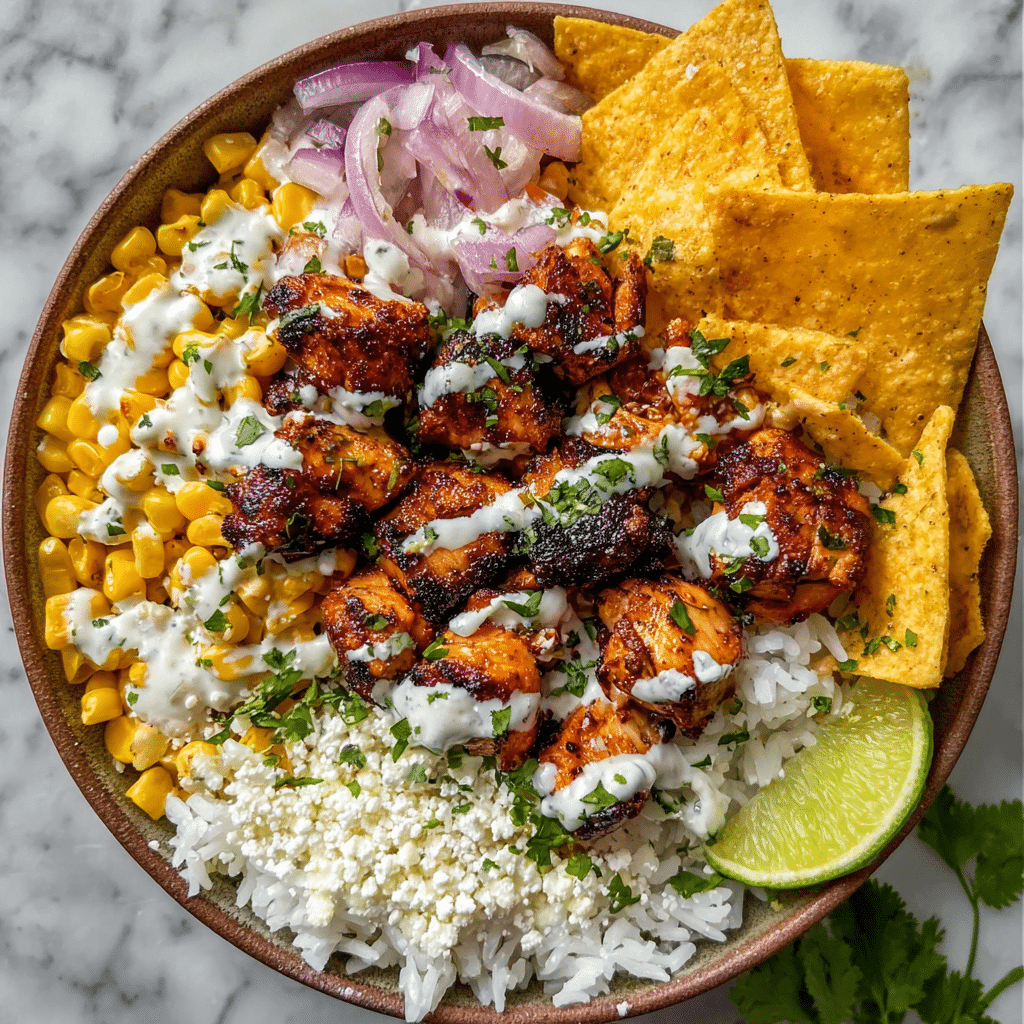 treet corn chicken rice bowl recipe - Recipe Image