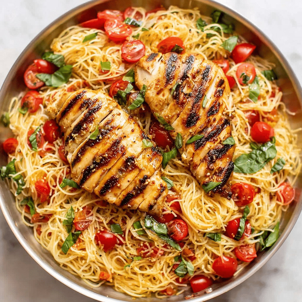 Bruschetta Chicken Pasta Recipe - Recipe Image