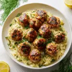 greek chicken meatballs with lemon orzo Dinner Recipe