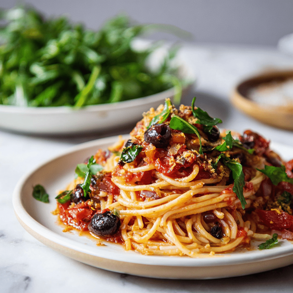 Easy Pasta Puttanesca Recipe (25 Minute One Pot) Recipe - Recipe Image