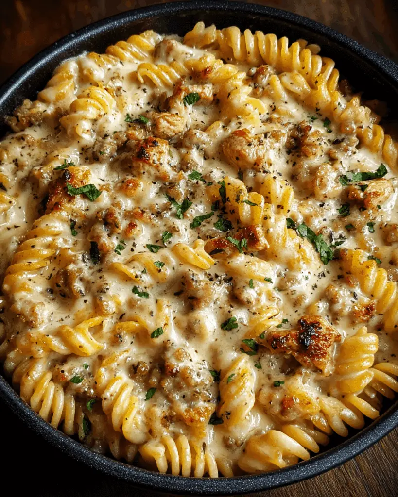 The Best Crockpot Garlic Parmesan Chicken Pasta Recipe