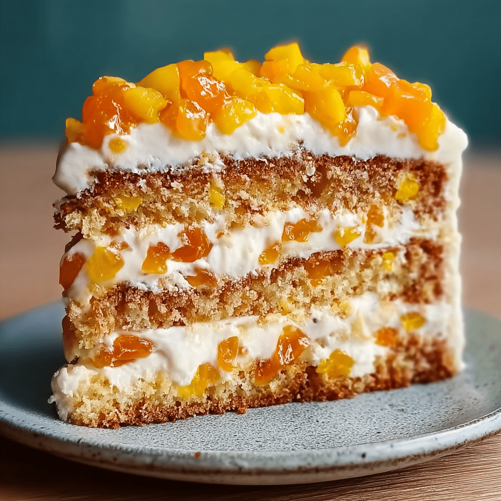 Pineapple Carrot Cream Cake : Moist & Tropical Recipe - Recipe Image