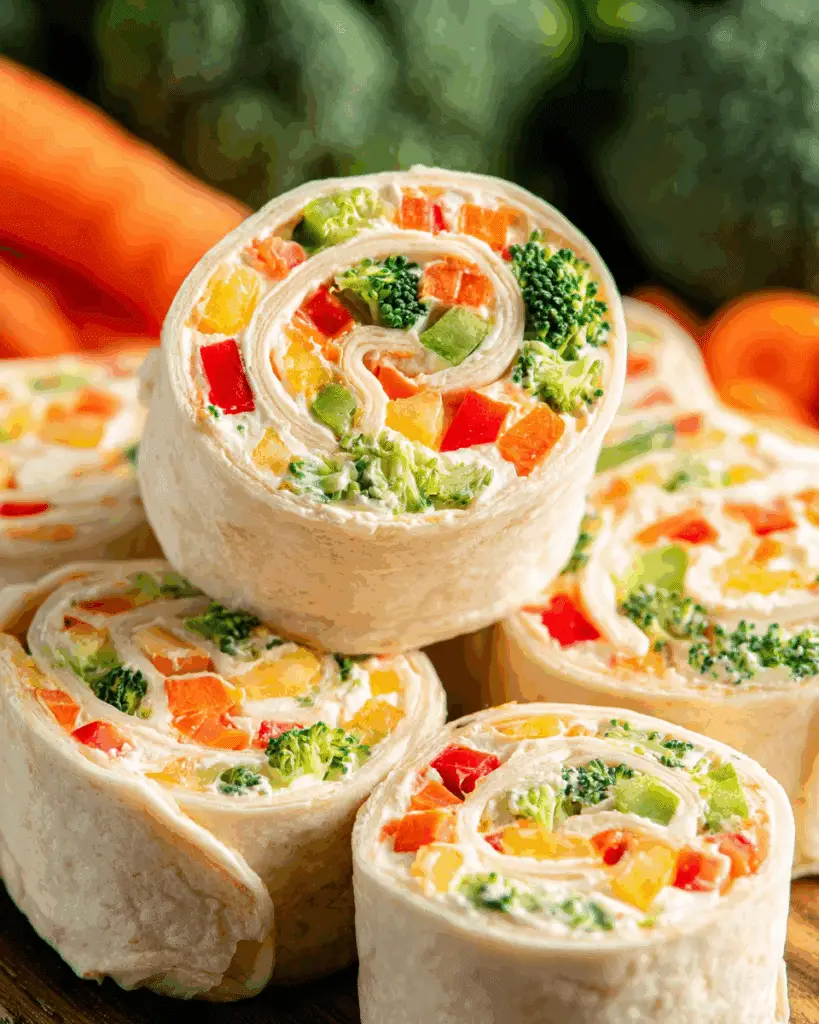 ggie Pinwheels with Broccoli and Carrots Recipe