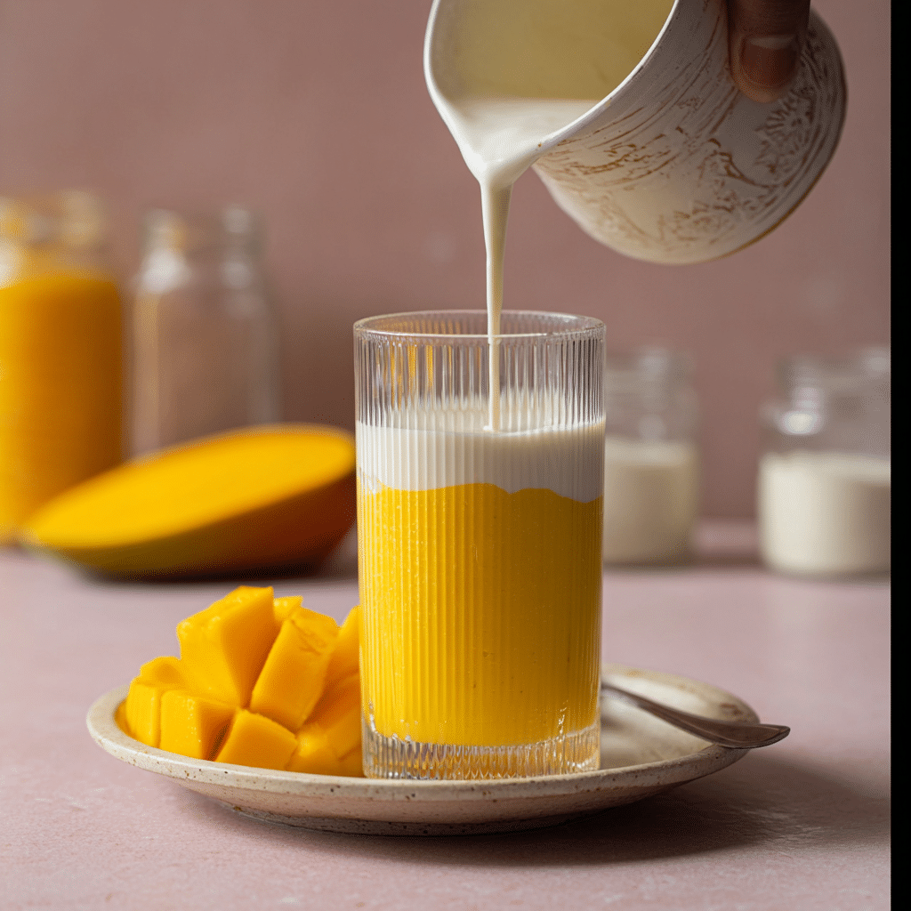 Korean Fresh Mango Milk Drink Recipe - Recipe Image
