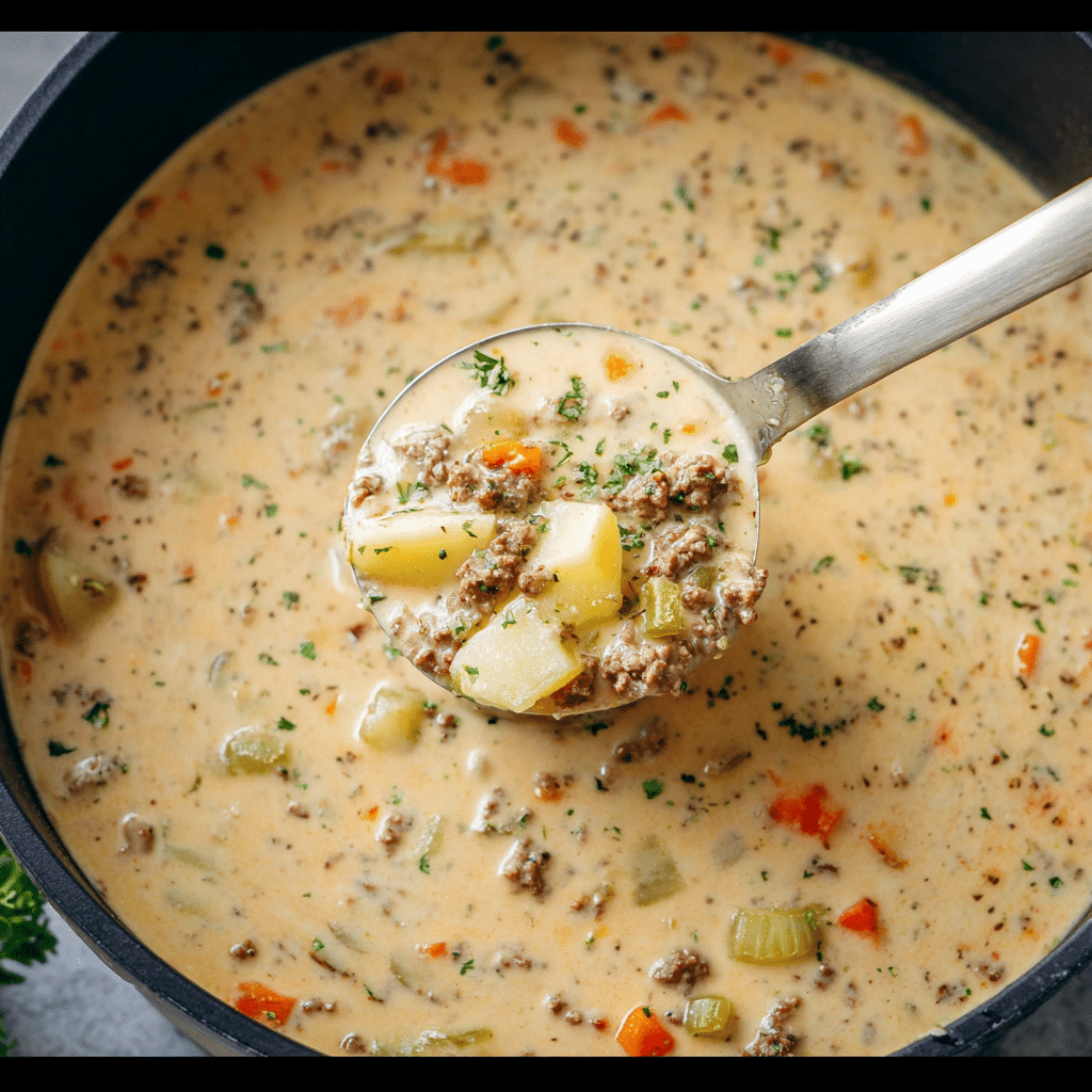 Warm Sausage Potato Soup Recipe - Recipe Image
