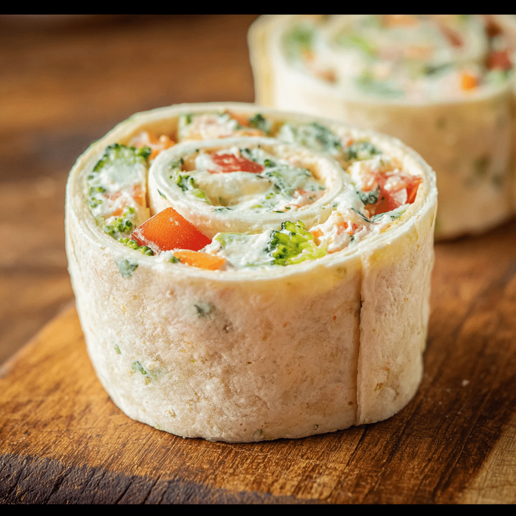 ggie Pinwheels with Broccoli and Carrots Recipe - Recipe Image