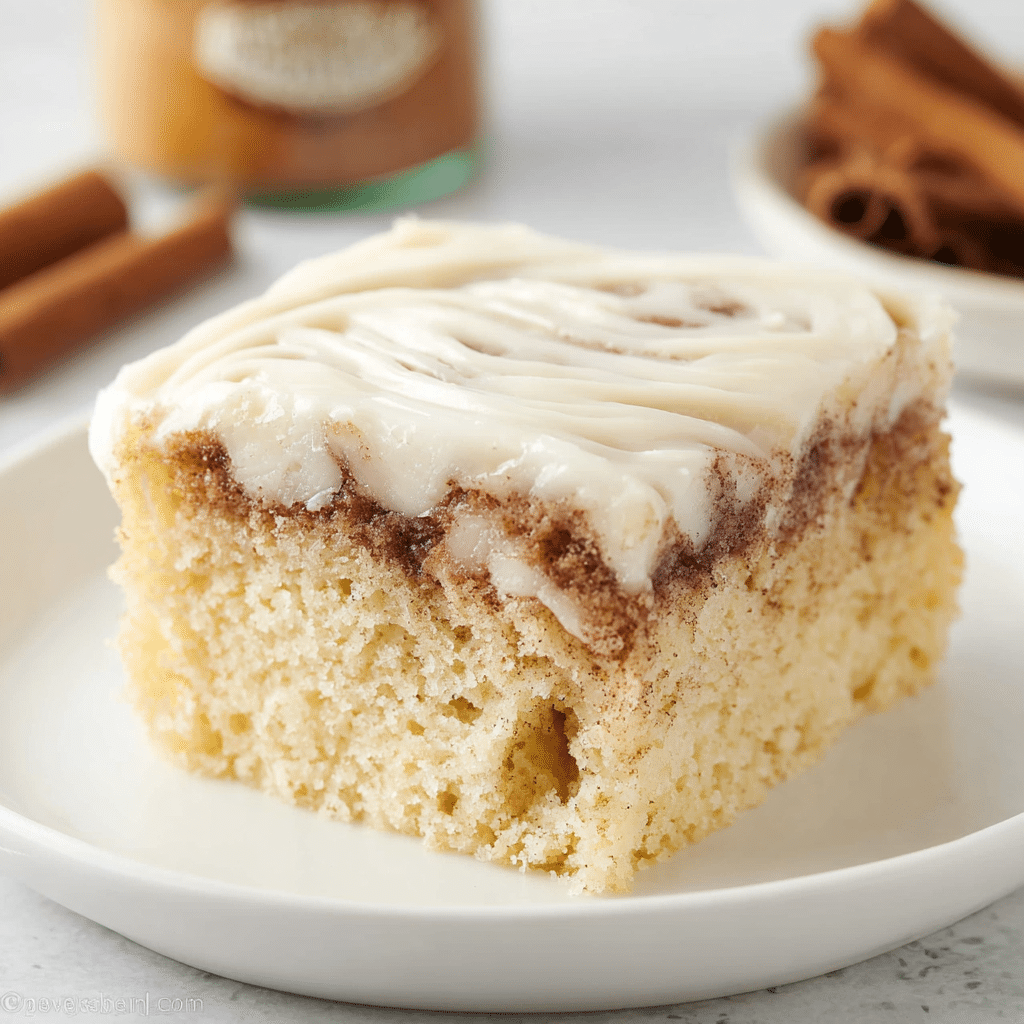 CINNAMON ROLL POKE CAKE! Recipe - Recipe Image