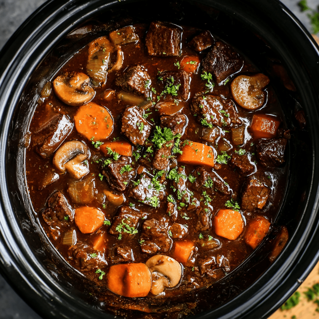 Slow Cooker Beef Bourguignon Recipe - Recipe Image