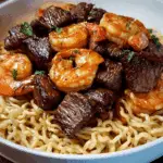 steak shrimp noodles: a savory quick dinner recipe! Recipe