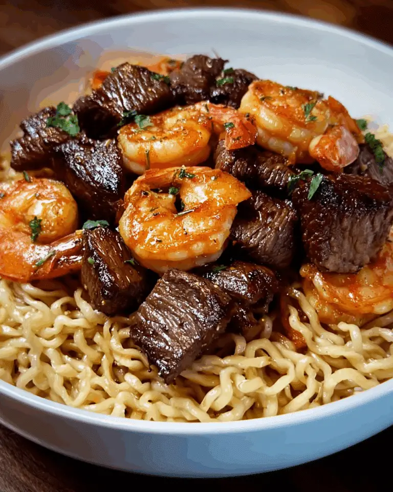 steak shrimp noodles: a savory quick dinner recipe! Recipe