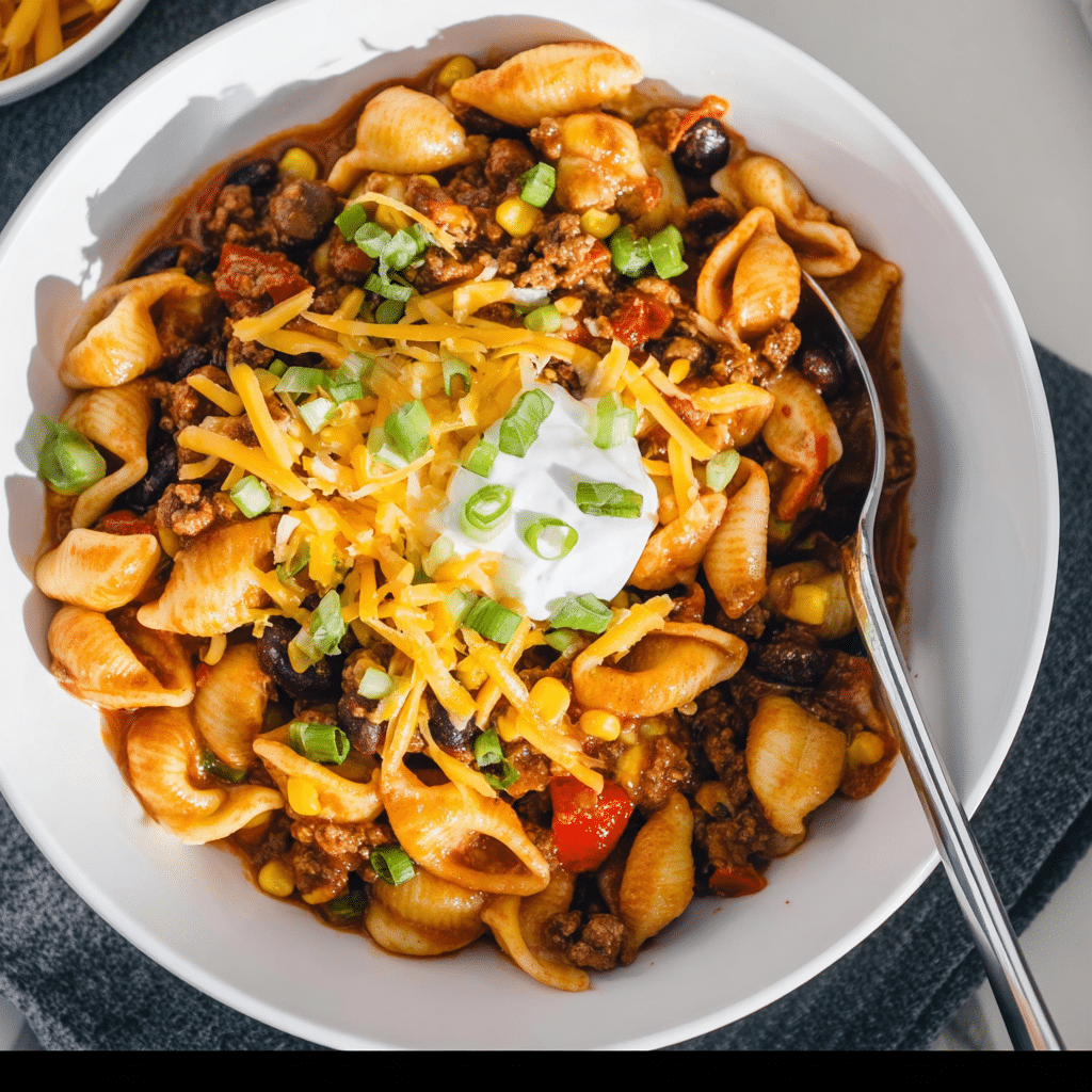 Slow Cooker Cheesy Taco Pasta Recipe - Recipe Image