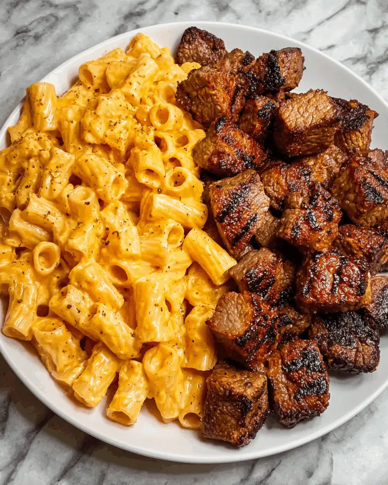 Cajun Steak Tips in Cheesy Rigatoni Parmesan Sauce Recipe