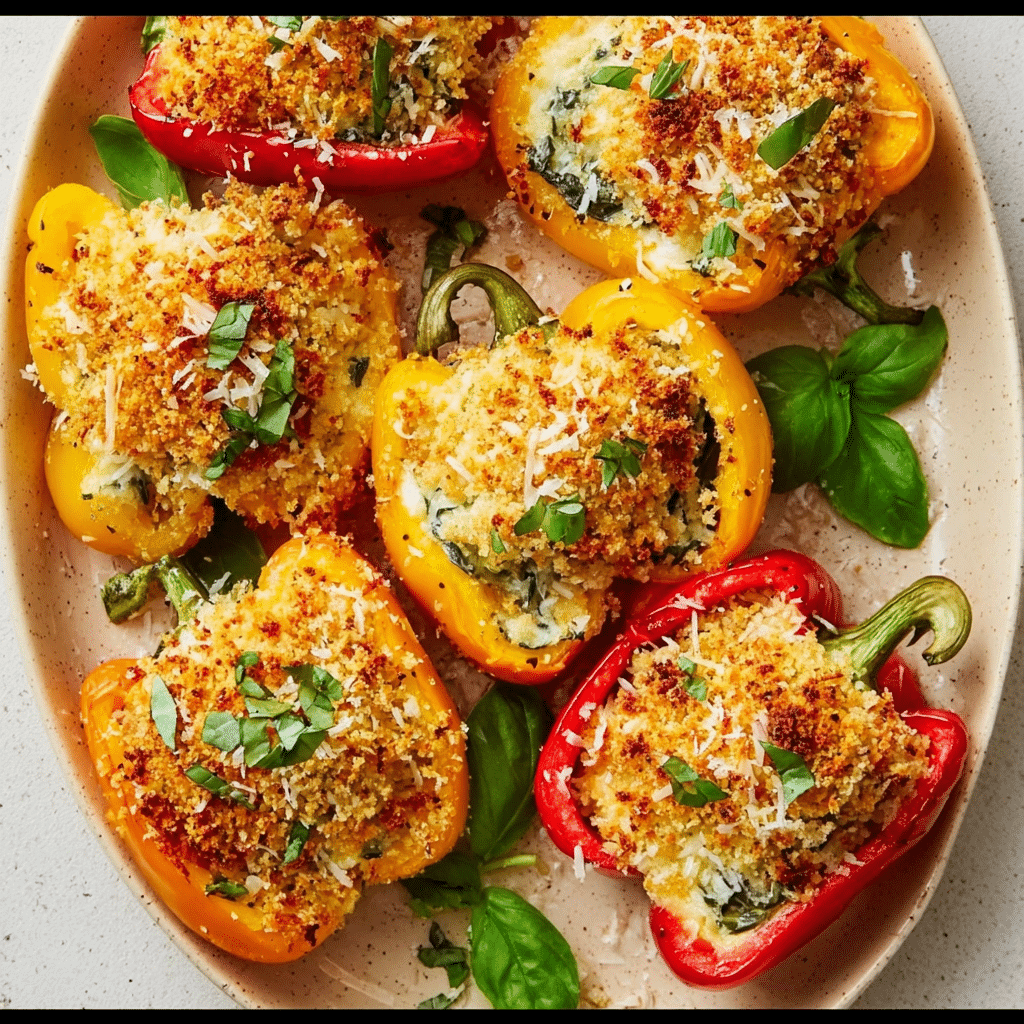 Herby Ricotta Stuffed Peppers Recipe - Recipe Image