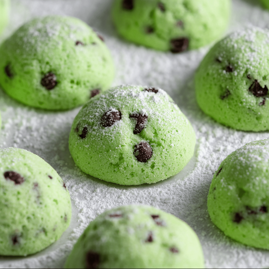 Mint Chocolate Chip Snowball Cookies Recipe - Recipe Image