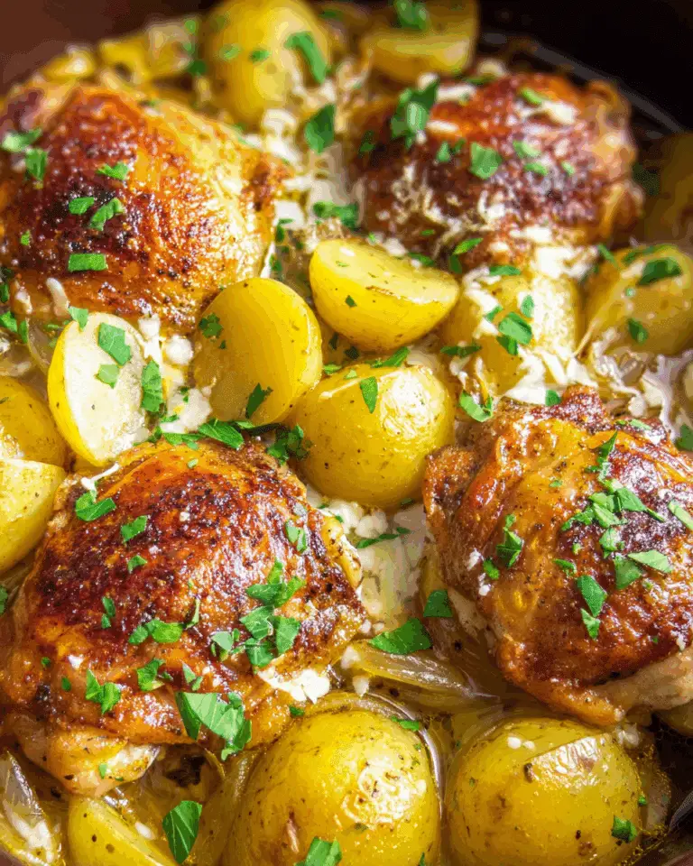 Slow Cooker Garlic Parmesan Chicken and Potatoes Recipe
