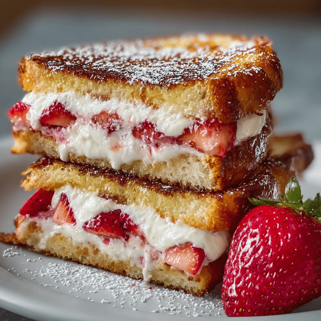 Easy Fried Strawberry Cheesecake Sandwiches Recipe - Recipe Image