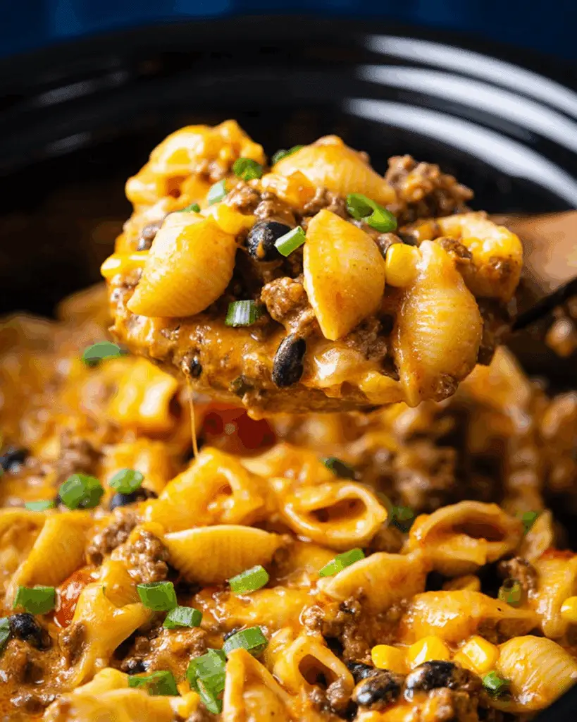 Slow Cooker Cheesy Taco Pasta Recipe