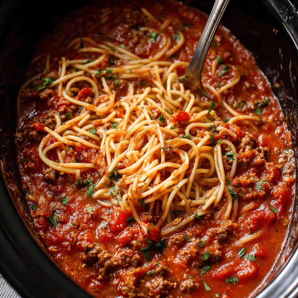 Crock Pot Spaghetti Recipe - Recipe Image