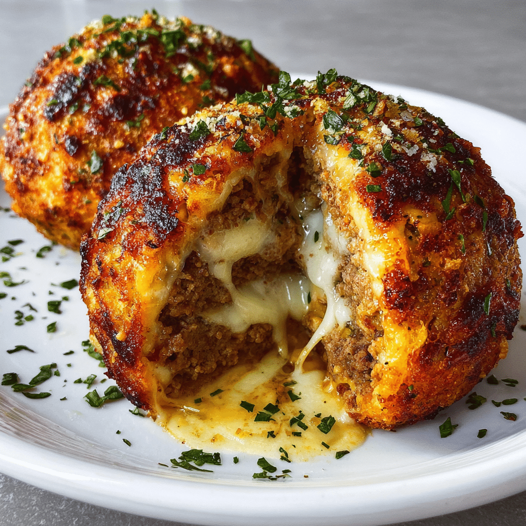 Garlic Parmesan Cheeseburger Bombs – 5 Ingredients Recipe - Recipe Image