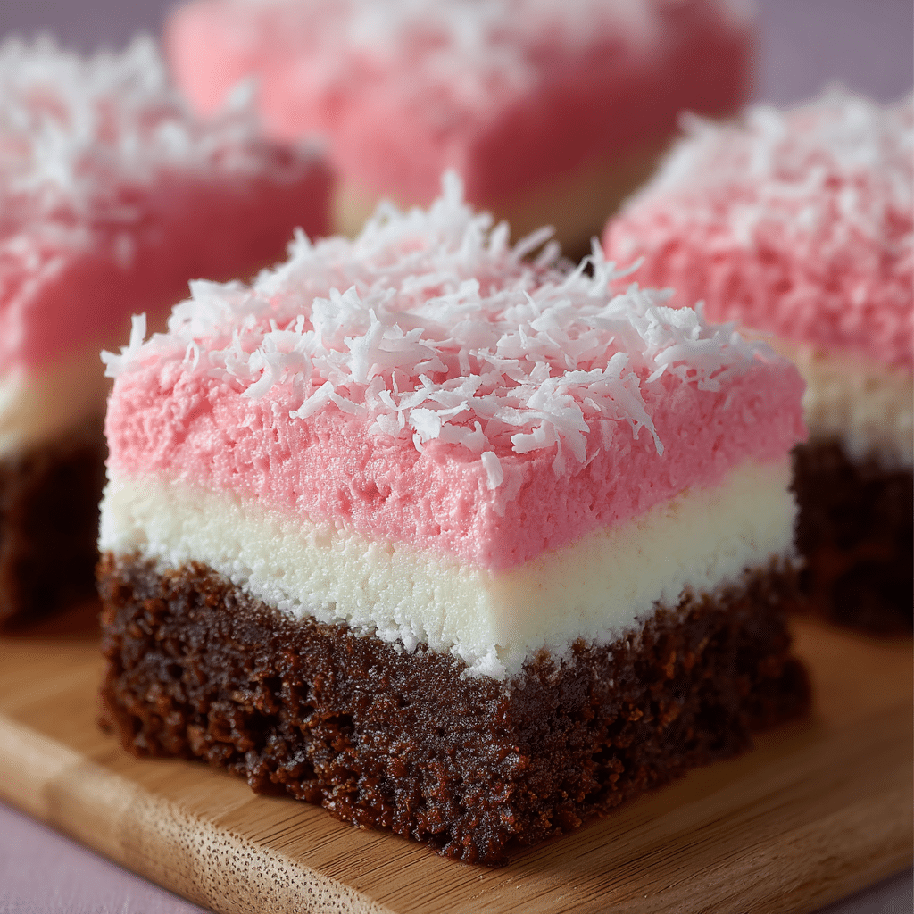 Pink Coconut Snowball Cake Bars Recipe - Recipe Image