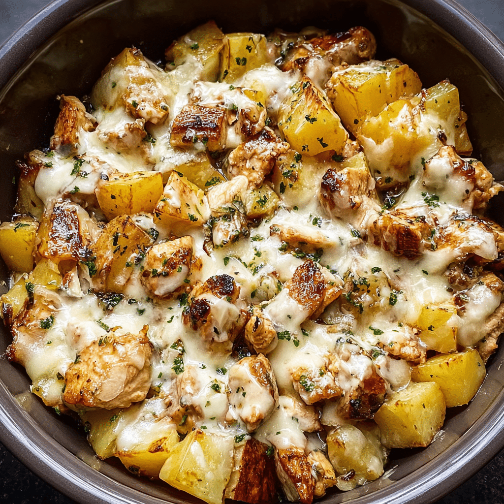 Slow Cooker Garlic Parmesan Chicken and Potatoes Recipe - Recipe Image