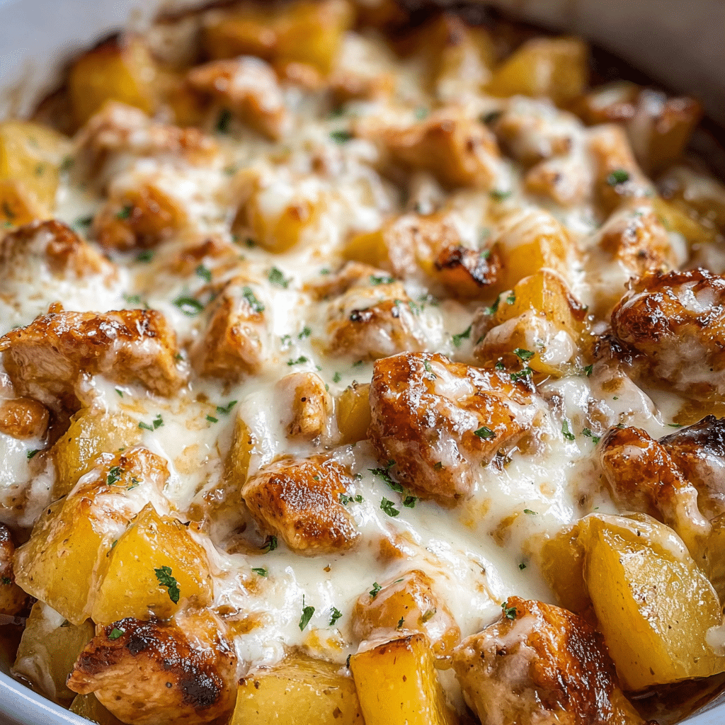 Slow Cooker Garlic Parmesan Chicken and Potatoes Recipe - Recipe Image