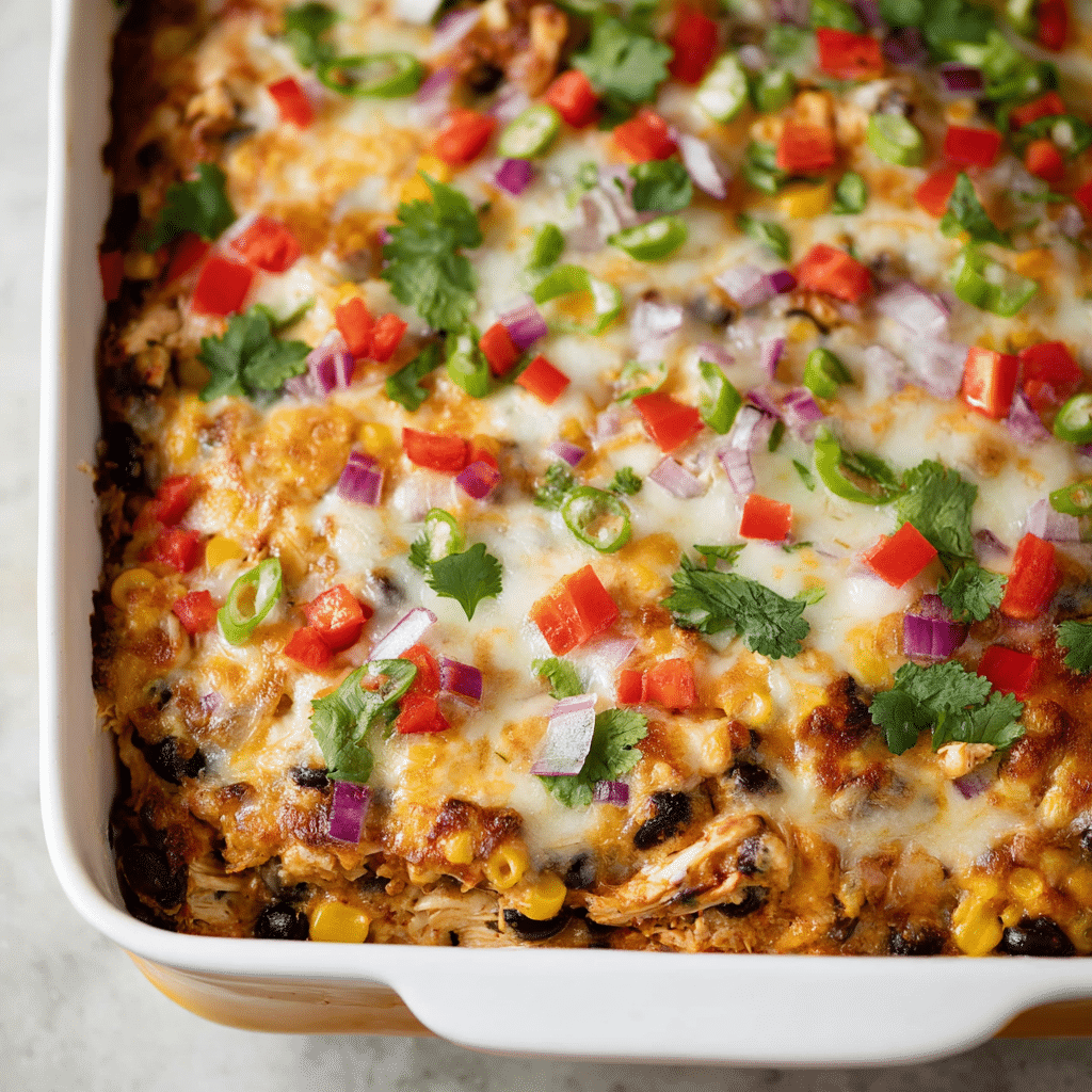 Chicken Burrito Casserole Recipe - Recipe Image