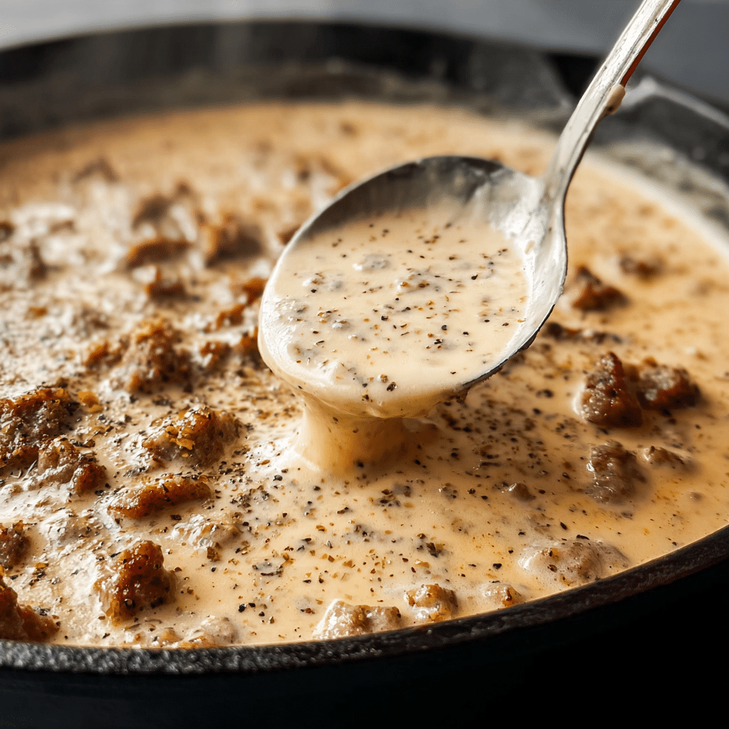 Sausage Gravy Puff Pie Recipe - Recipe Image