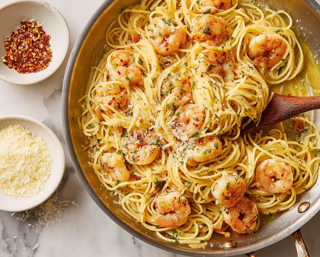 Garlic Butter Shrimp PastaRecipe