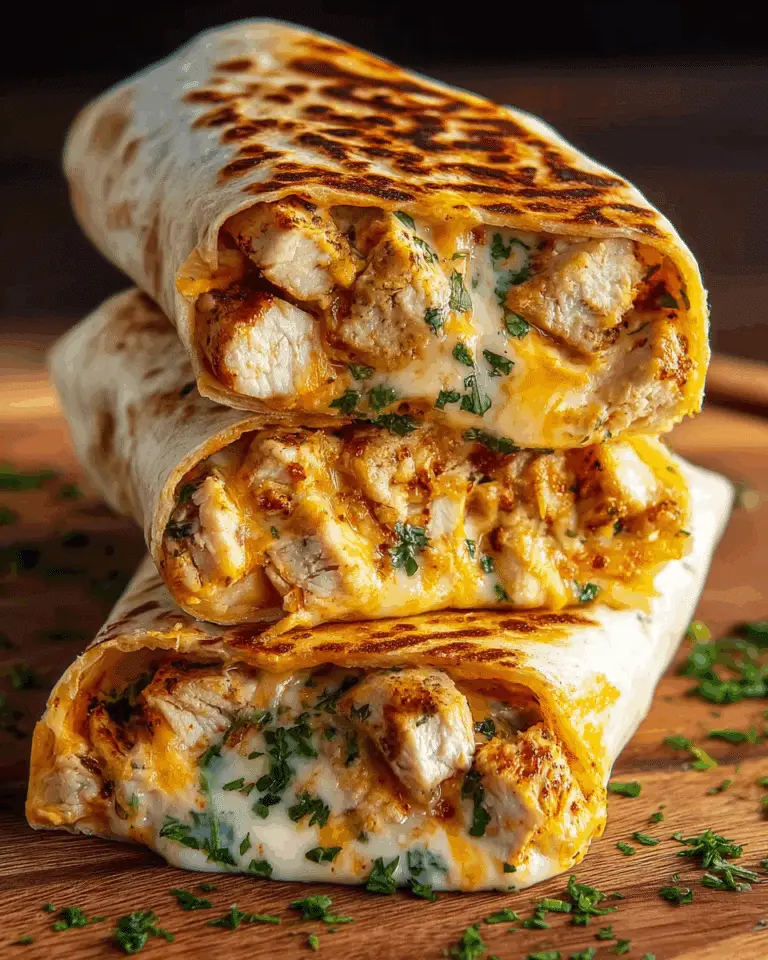 Cheesy Chicken Garlic Wraps Recipe