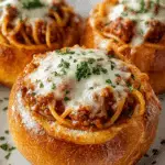 spaghetti garlic bread bowls Recipe