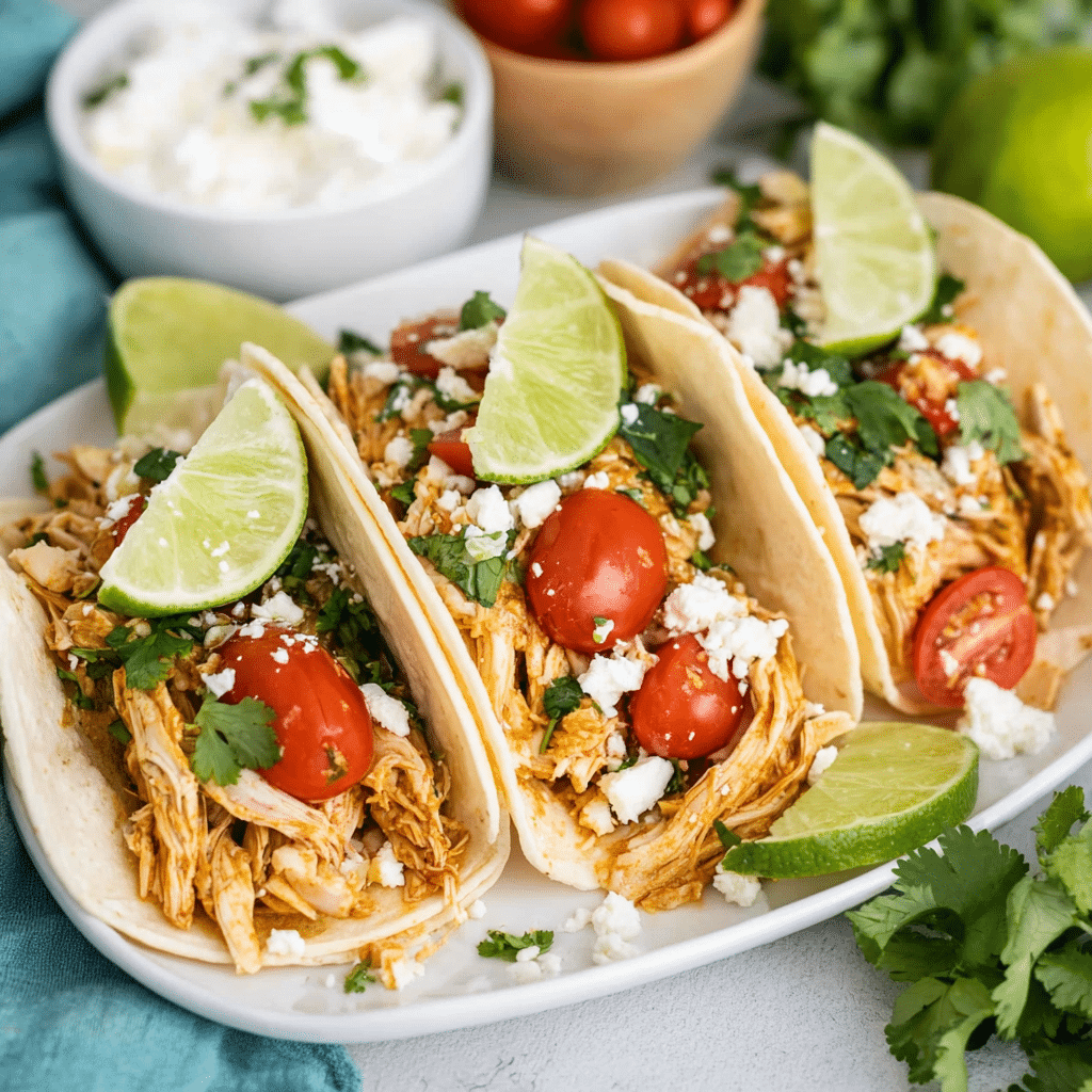 Slow Cooker Honey Lime Chicken Tacos Recipe - Recipe Image