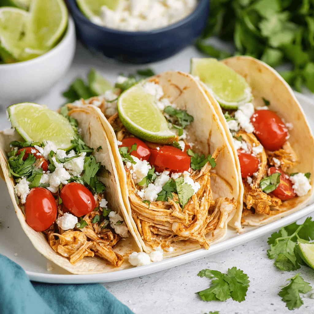 Slow Cooker Honey Lime Chicken Tacos Recipe - Recipe Image