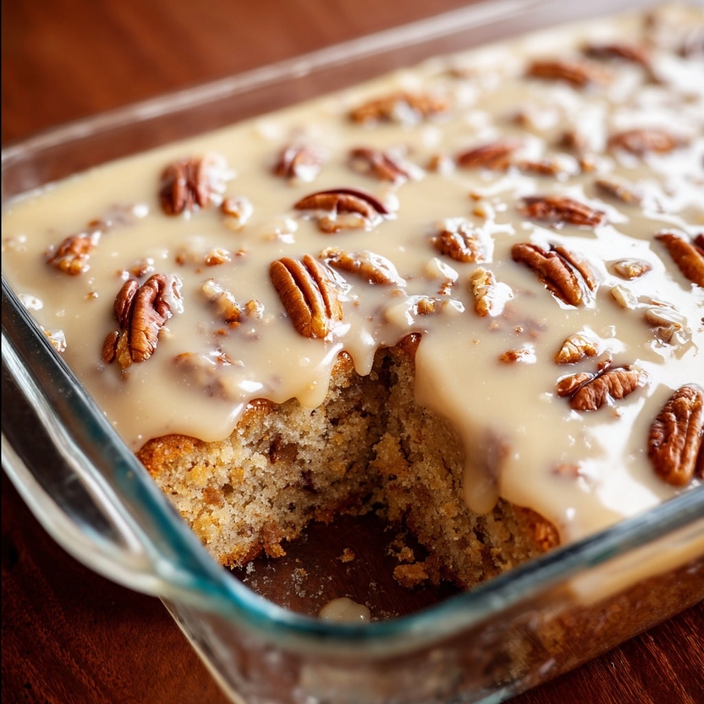 Butter Pecan Praline Poke Cake Recipe - Recipe Image