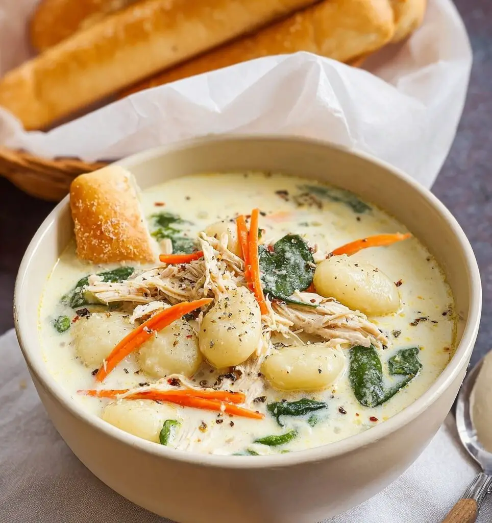 Slow Cooker Chicken Gnocchi Soup (Olive Garden Copycat) Recipe