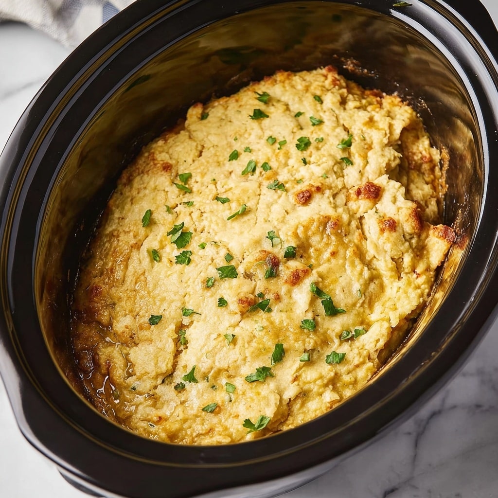 5-Ingredient Turkey Stuffing Slow Cooker Casserole Recipe - Recipe Image