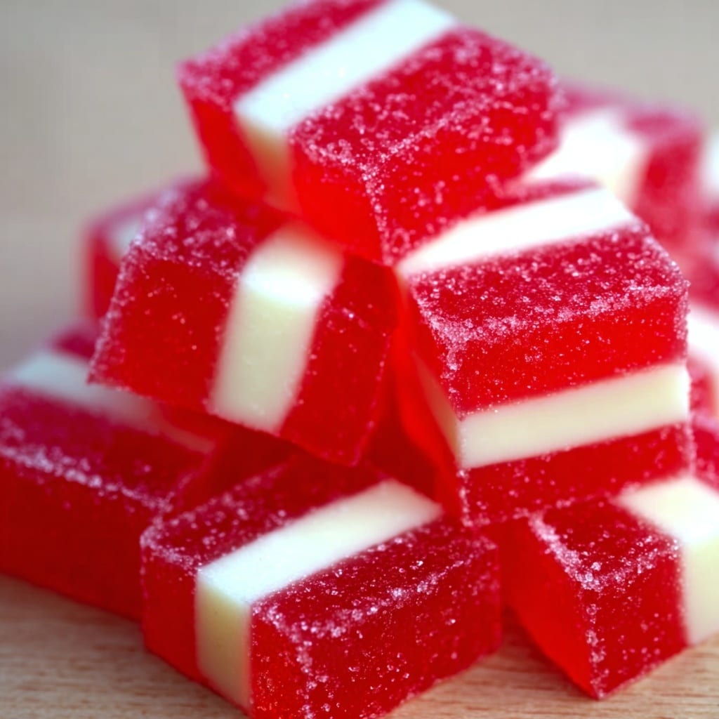 Candy Cane Fireball Gummies Recipe - Recipe Image
