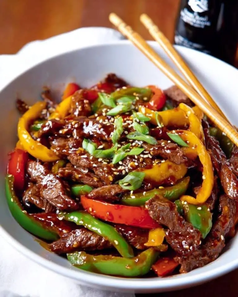 Sizzling Chinese Pepper Steak with Onions Recipe