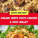 Skillet White Pesto Chicken and Orzo Recipe