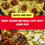 Greek Chicken Meatballs with Lemon Orzo Recipe