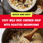 Creamy Wild Rice Chicken Soup with Roasted Mushrooms Recipe