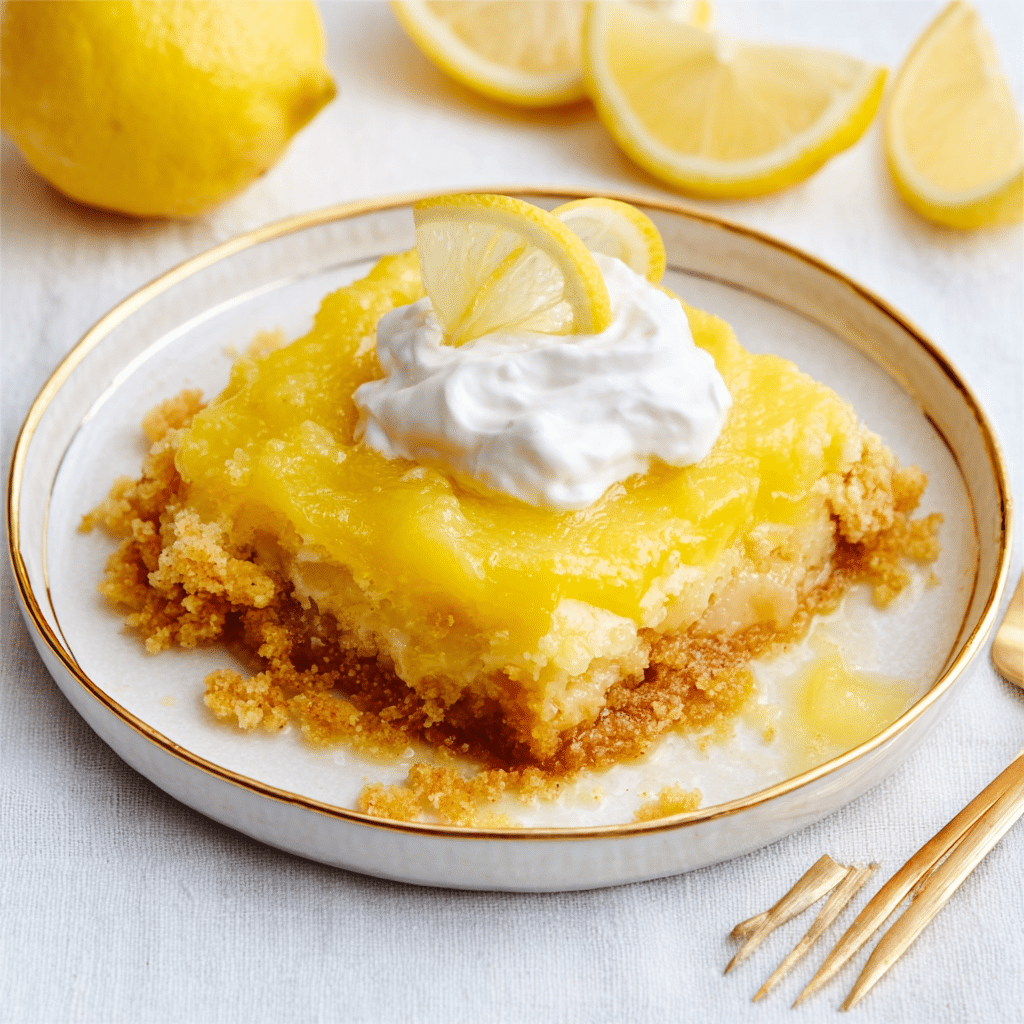 Lemon Dump Cake Recipe - Recipe Image