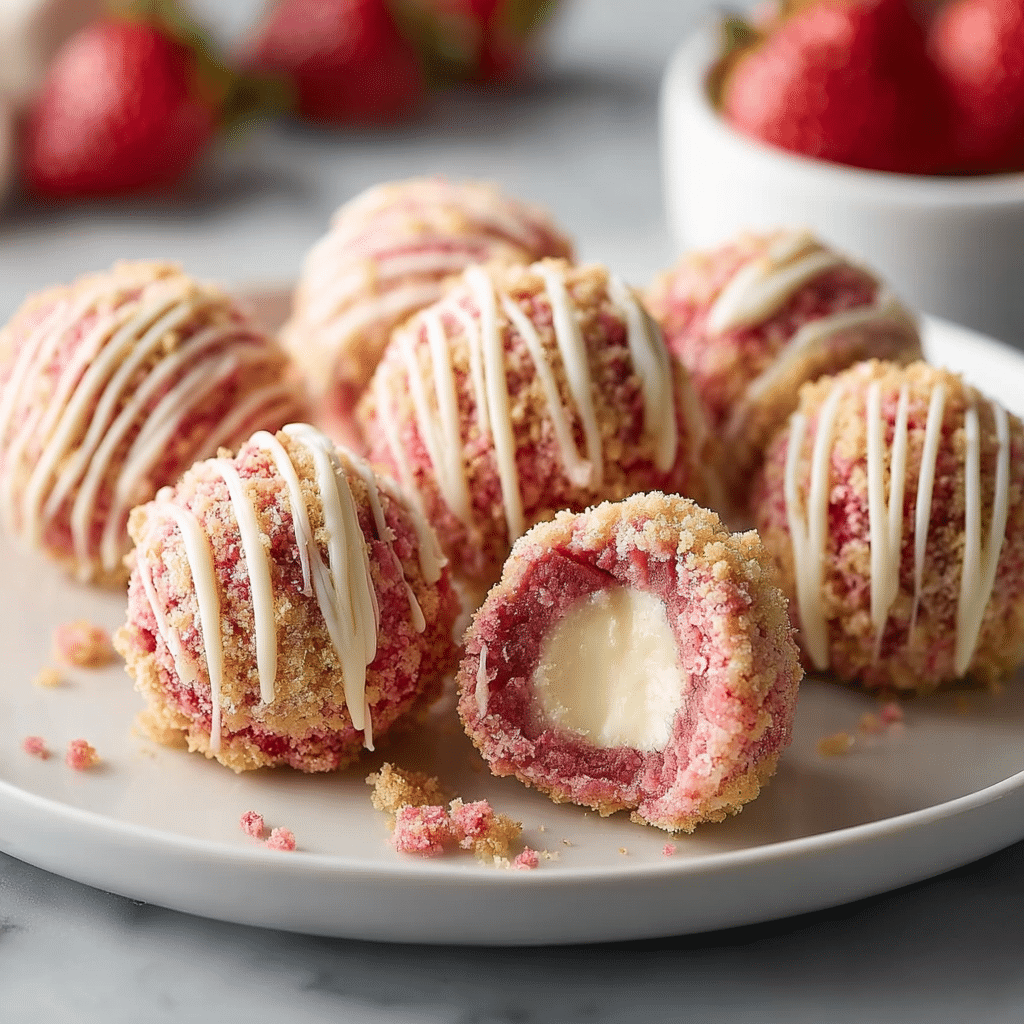 Strawberry Crunch Cheesecake Bites Recipe - Recipe Image