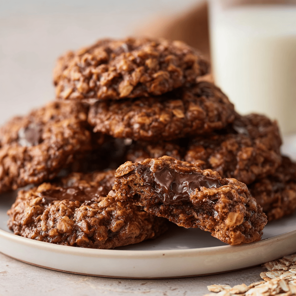 No Bake Peanut Butter Chocolate Cookies Recipe - Recipe Image