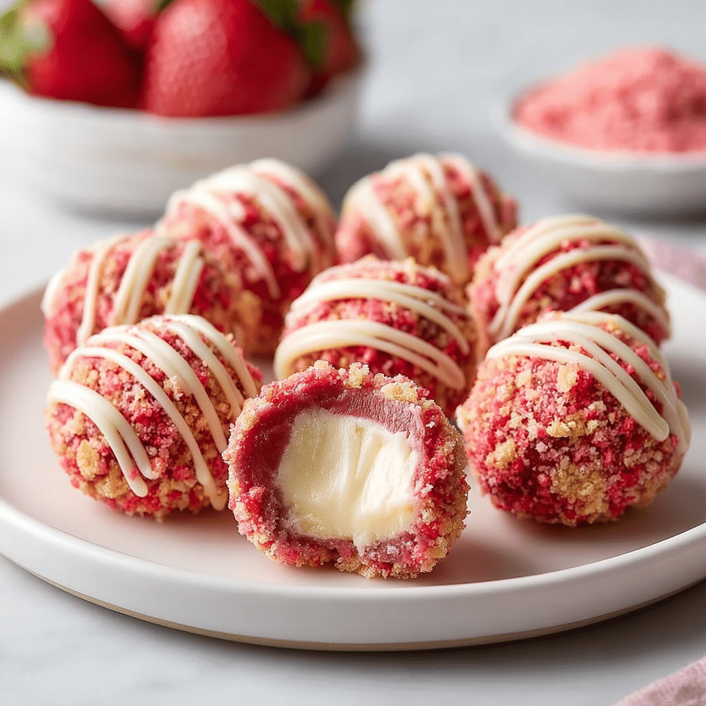 Strawberry Crunch Cheesecake Bites Recipe - Recipe Image