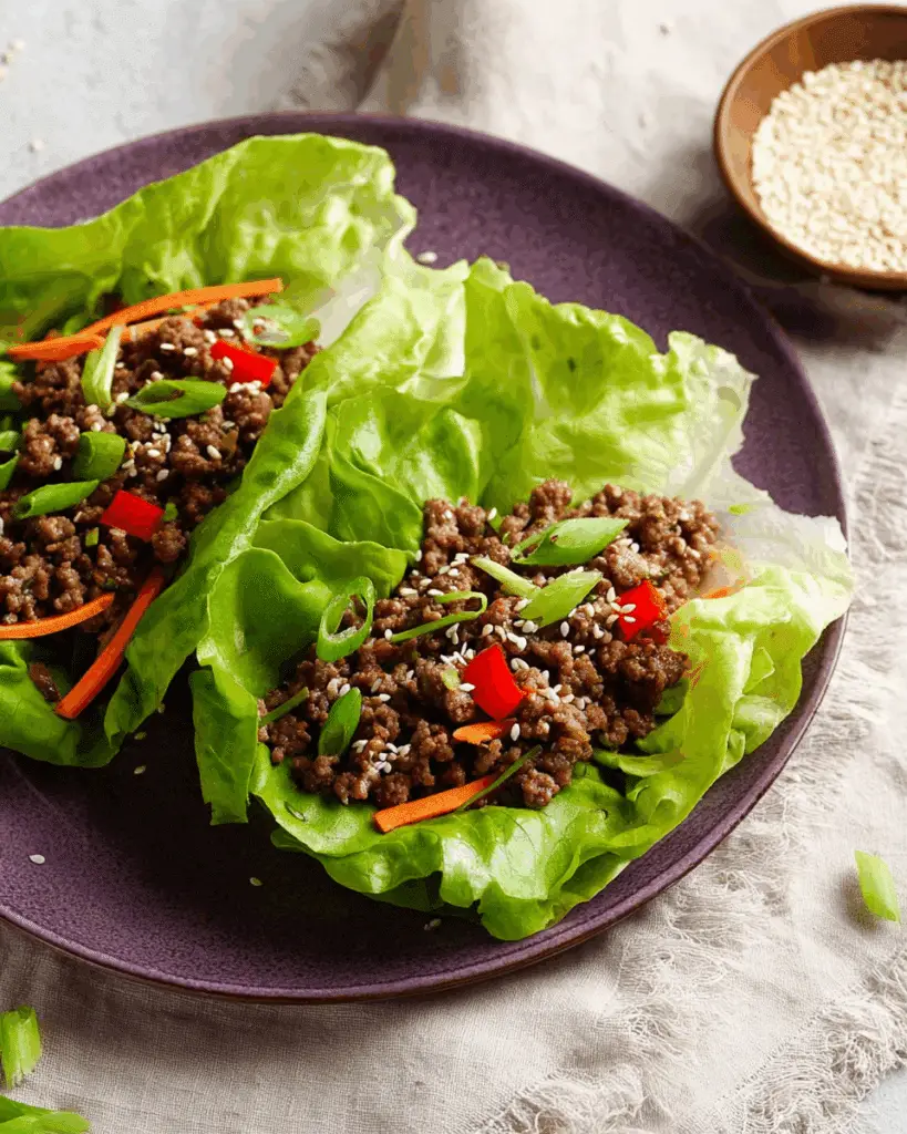 Asian Style Ground Beef Lettuce Wraps Recipe