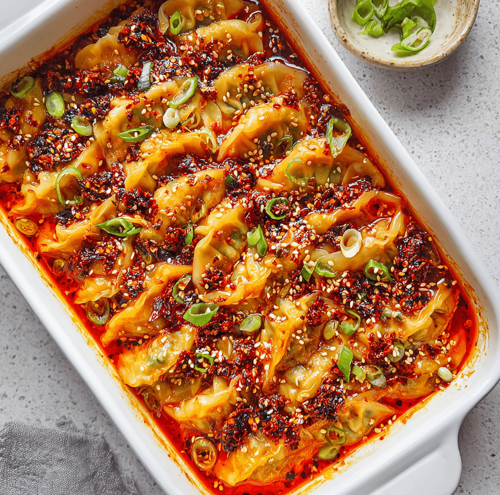 One Pan Baked Dumplings Recipe