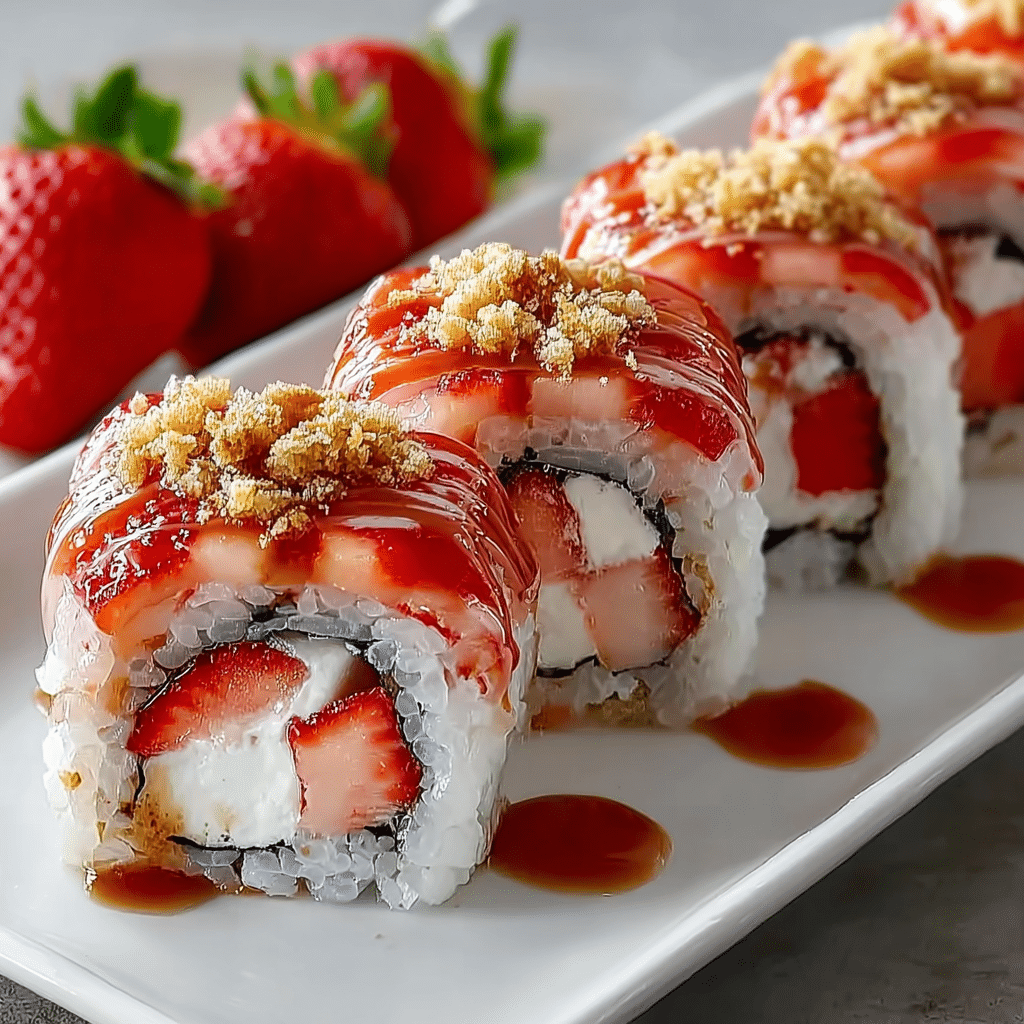 Strawberry Shortcake Sushi Roll Dessert Recipe - Recipe Image